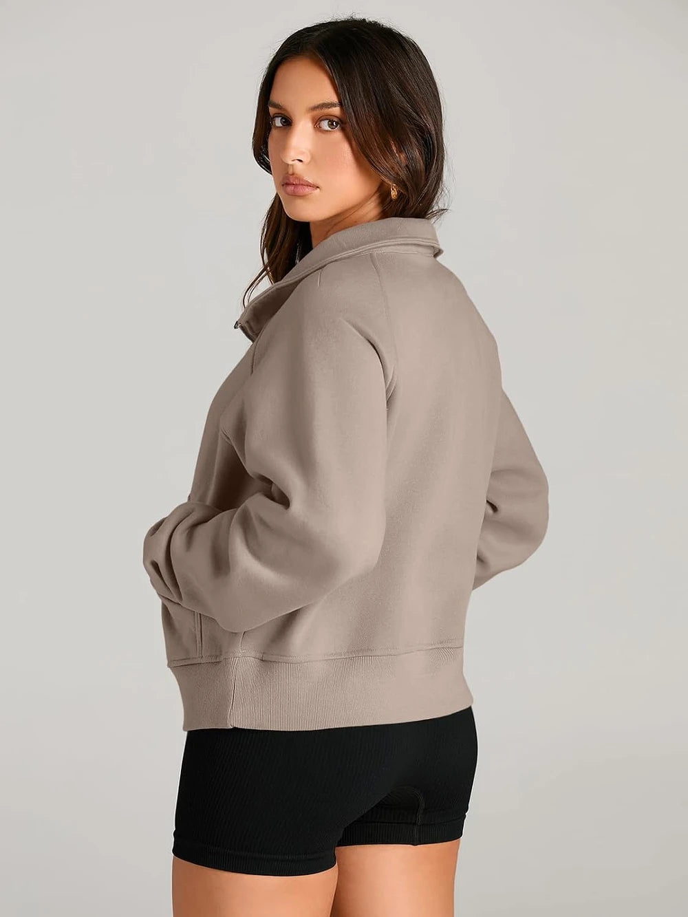 Fleece Lined Half Zip Sweatshirt