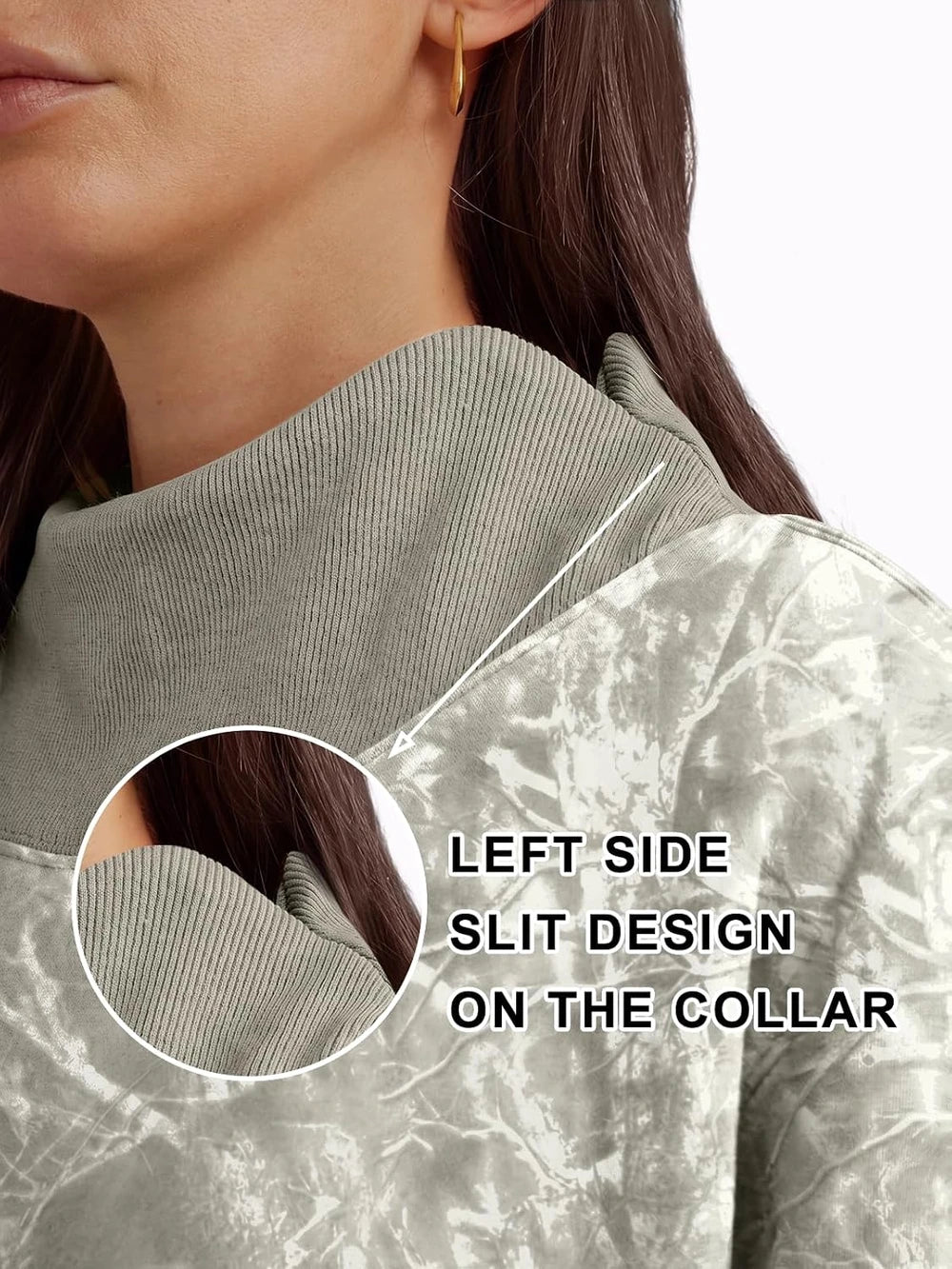 Oversized Fleece Mock Neck Sweatshirt