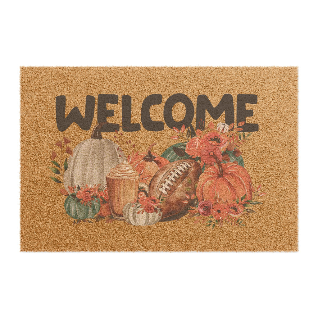 Autumn Pumpkins & Football Porch Mat